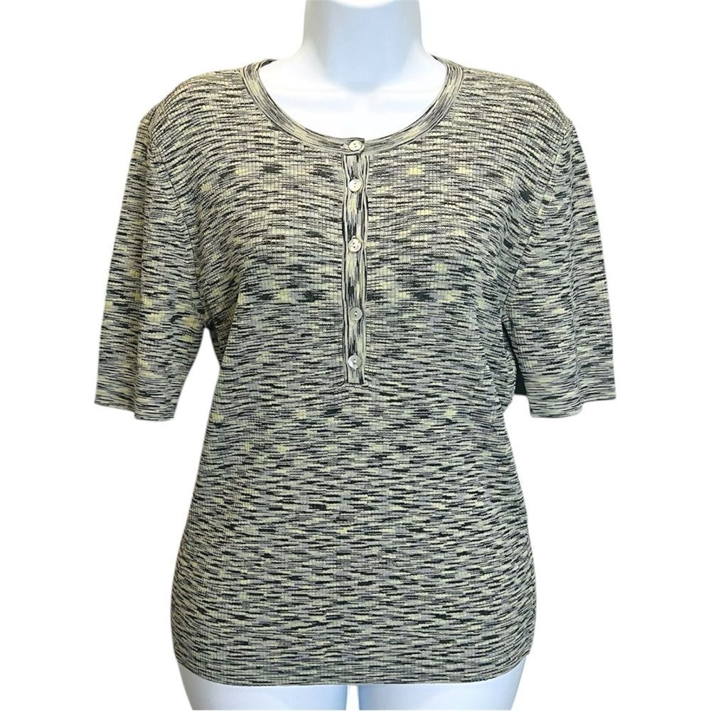 Rails Women's Tops Size L Crew Neck Half Buttoned Knit Sweater